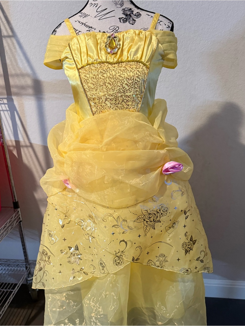 Disney Yellow Belle-Style Sparkle Princess Costume